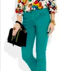 Tory burch cropped slim boots green pants size 28